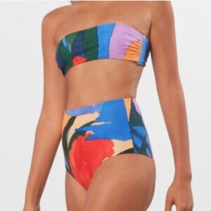 Mara Hoffman Abigail-Lydia High Waisted Bandeau Bikini Set Multi-Color